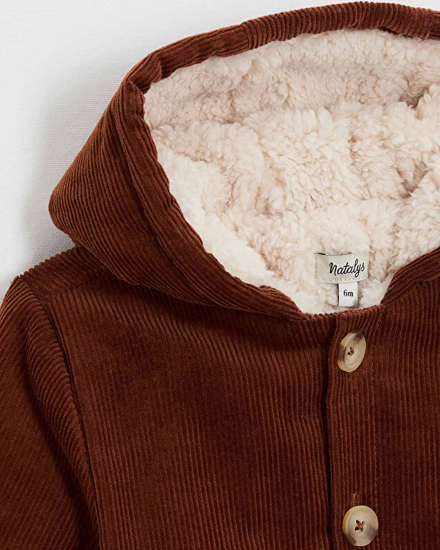 Corduroy coat Brick color  Natalys