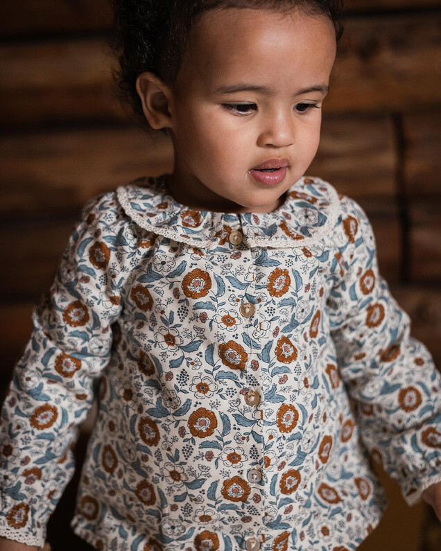 Two-piece printed pajamas Folk flower print  Natalys