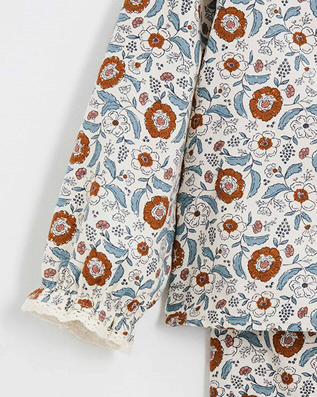 Two-piece printed pajamas Folk flower print  Natalys