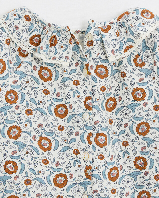 Long sleeve printed dress Folk flower print  Natalys