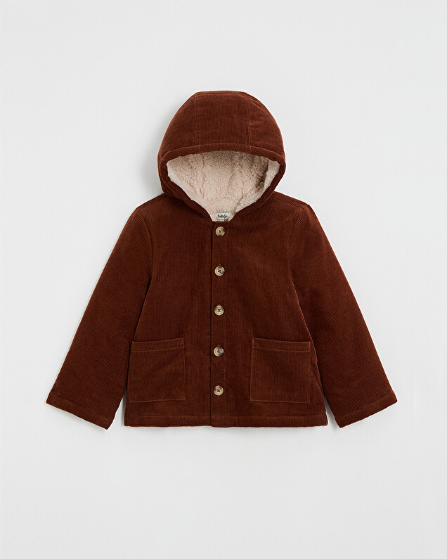 Corduroy coat Brick color  Natalys