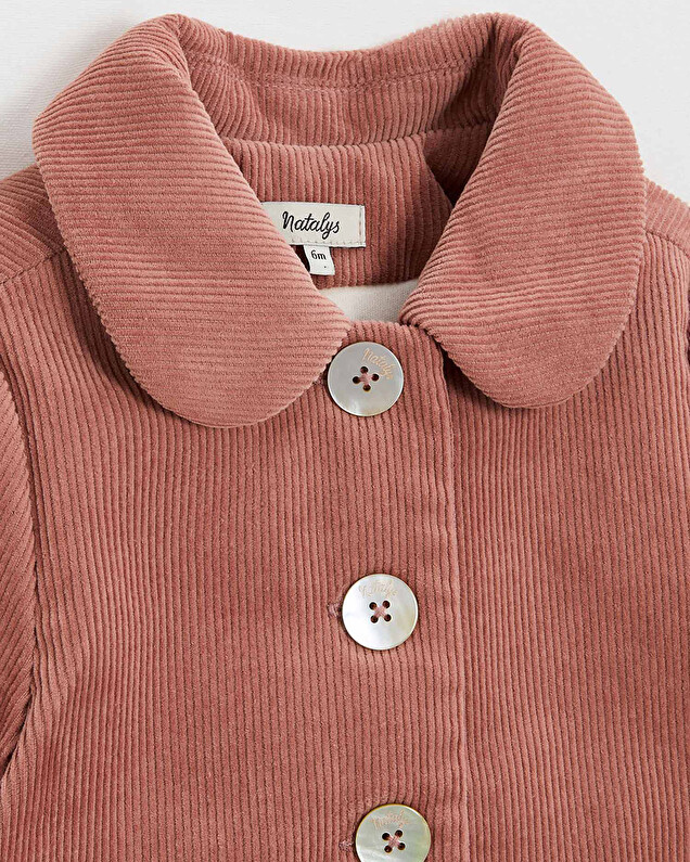 Corduroy coat Begonia pink colors  Natalys