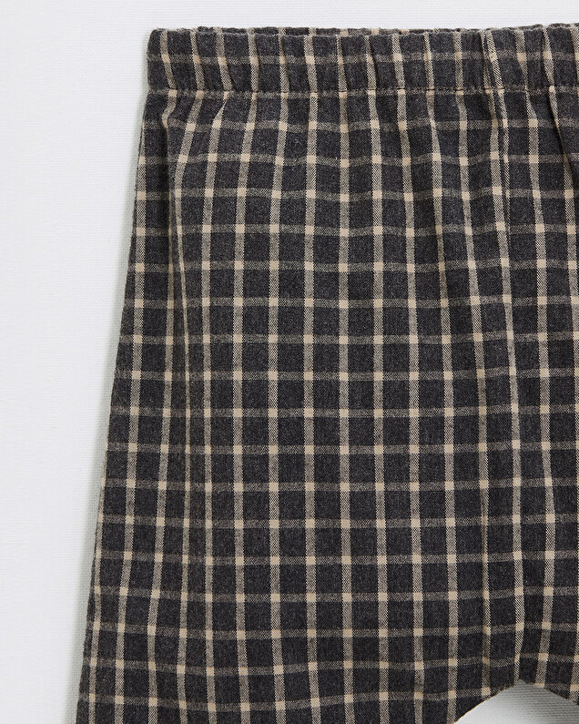 Two-piece flannel pajamas Heather anthracite gray color  Natalys