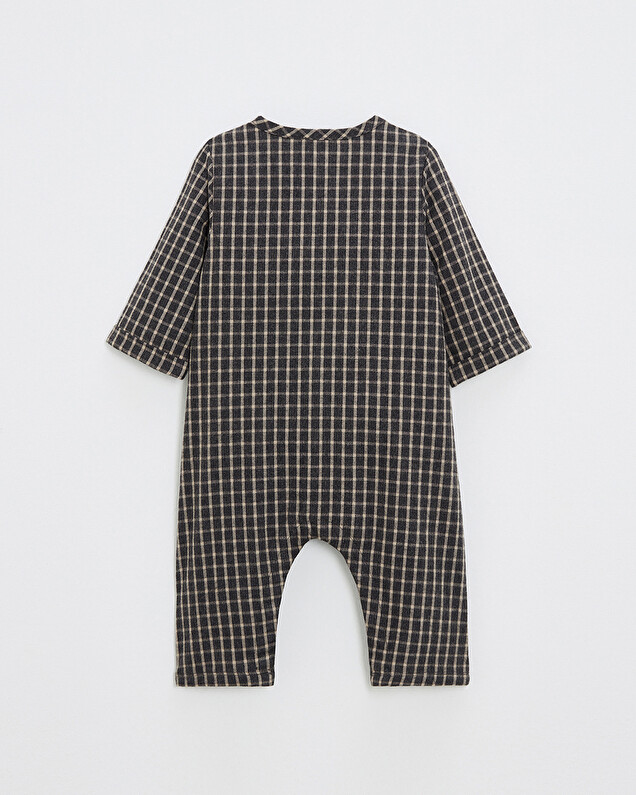One-piece flannel pajamas Heather anthracite gray color  Natalys