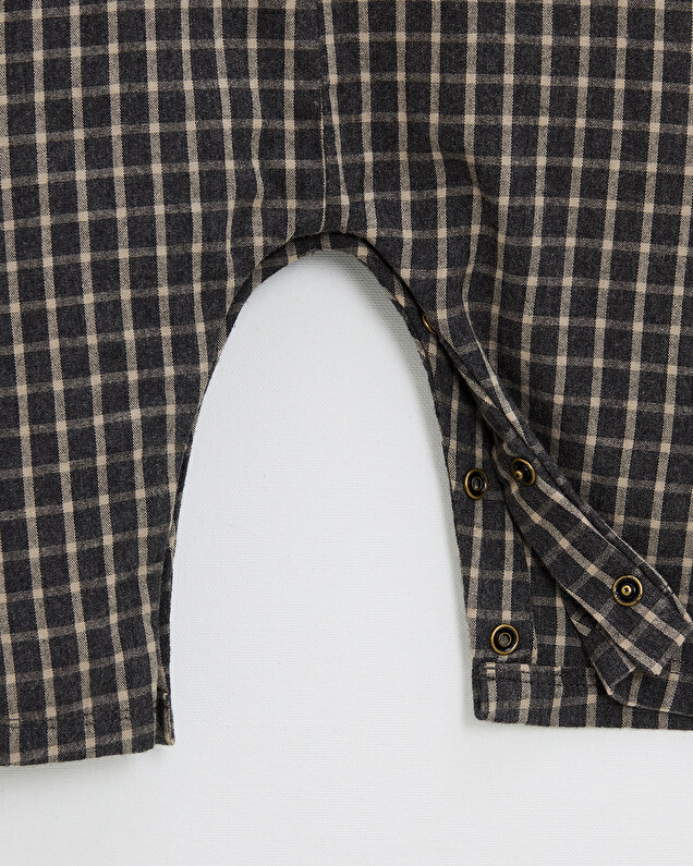 One-piece flannel pajamas Heather anthracite gray color  Natalys