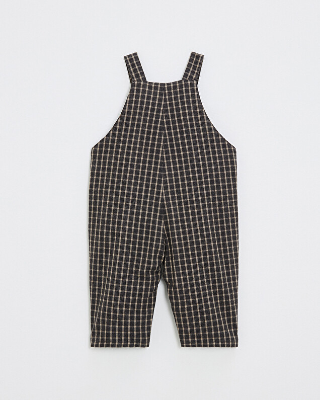 Long flannel overalls Heather anthracite gray color  Natalys
