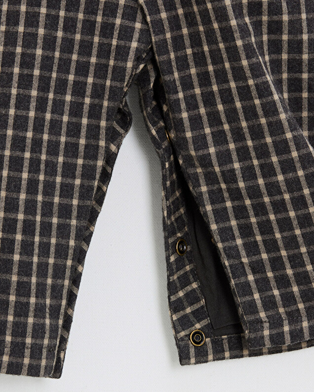 Long flannel overalls Heather anthracite gray color  Natalys