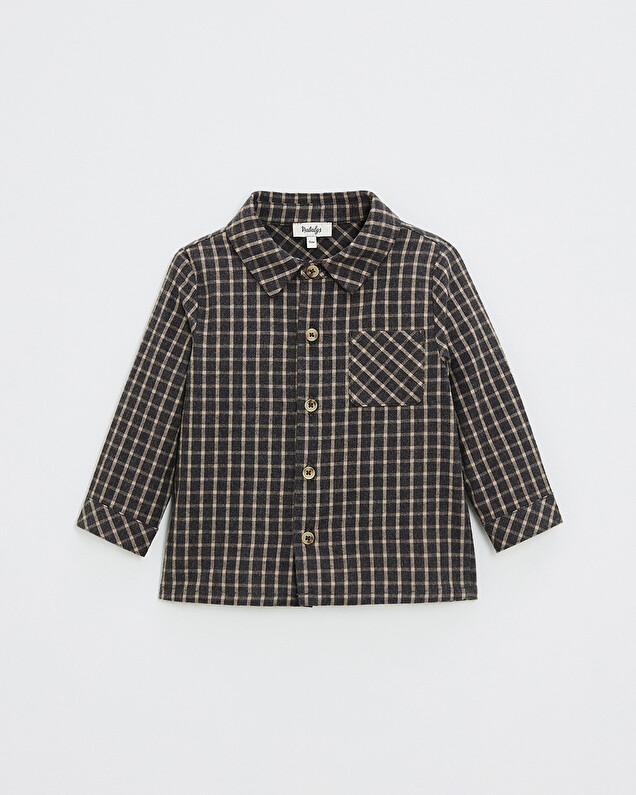 Flannel shirt Heather anthracite gray color  Natalys