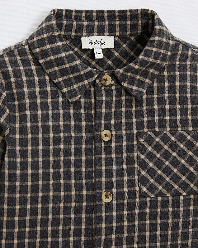 Flannel shirt Heather anthracite gray color  Natalys