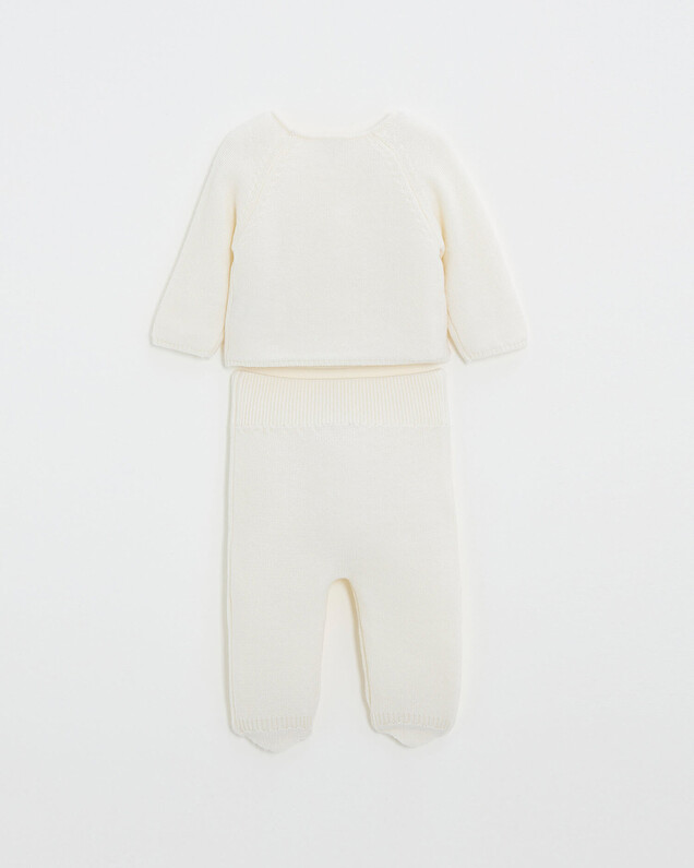 Merino wool set Ecru color  Natalys