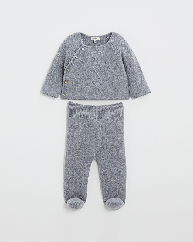 Merino wool set Grey color  Natalys
