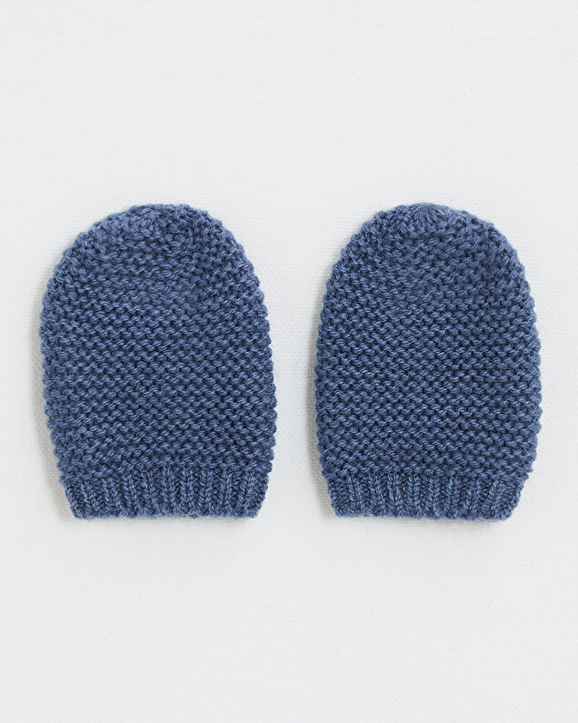 Newborn Merino wool mittens Blue color  Natalys