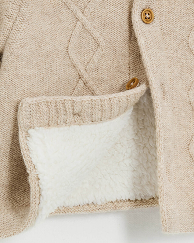 Merino wool hooded jacket Color Beige  Natalys