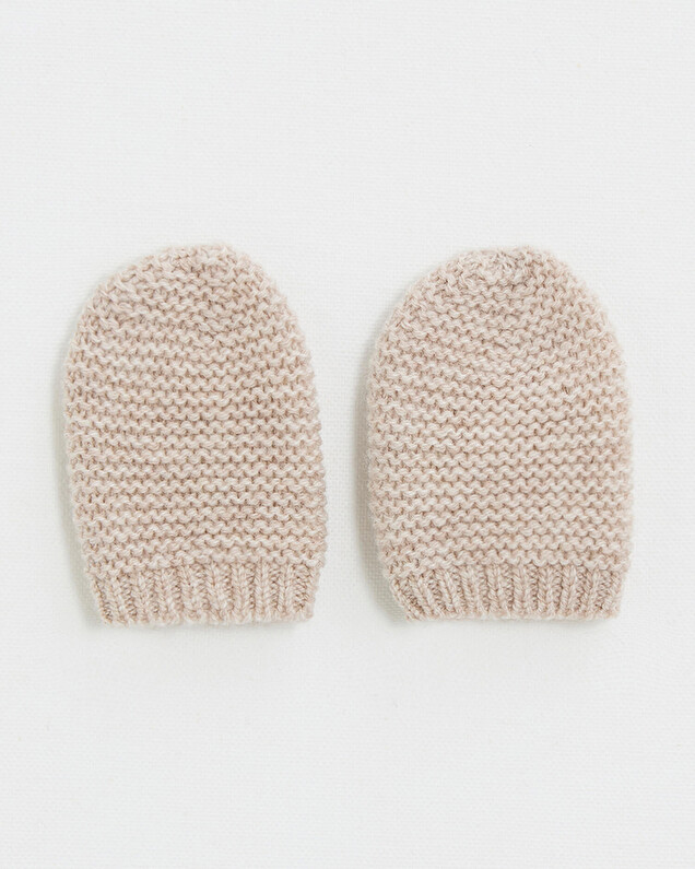 Newborn Merino wool mittens Color Beige  Natalys