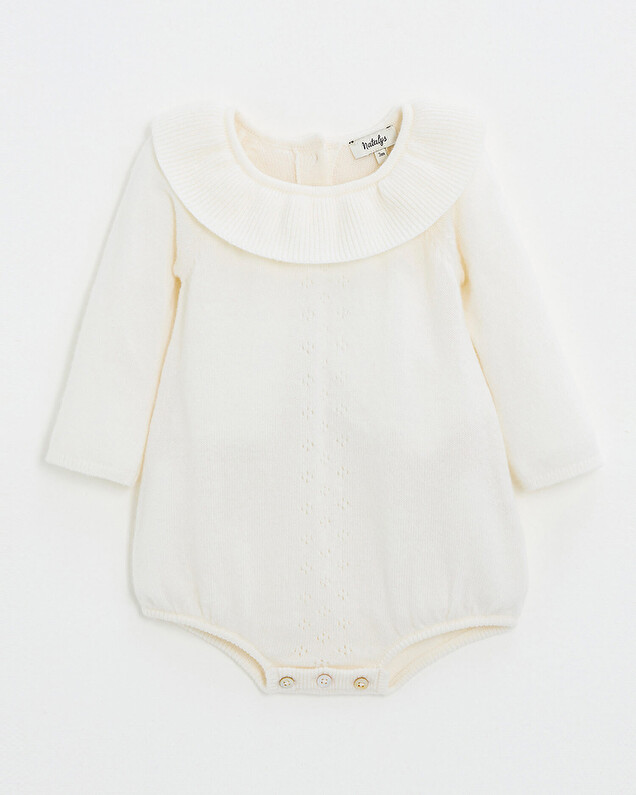 Merino wool romper Ecru color  Natalys
