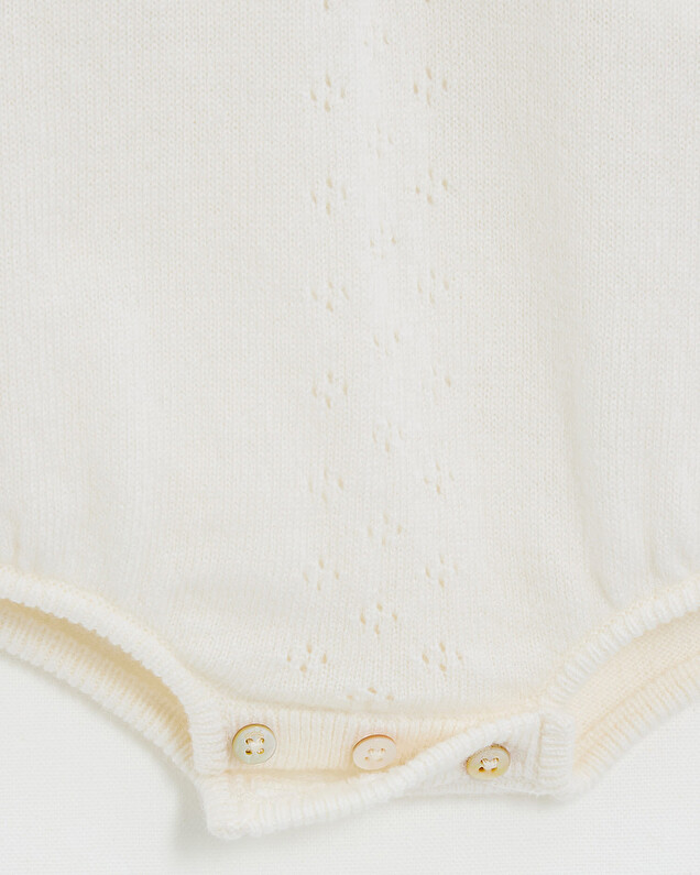 Merino wool romper Ecru color  Natalys