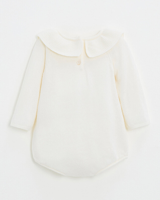 Merino wool romper Ecru color  Natalys