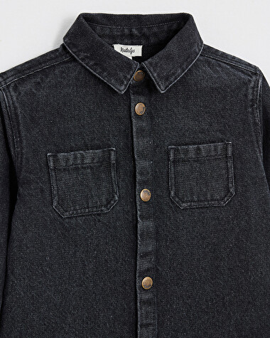 Denim shirt Charcoal gray color  Natalys