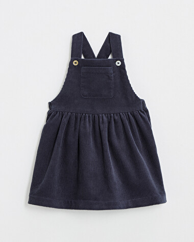 Velvet overall dress Night blue color  Natalys