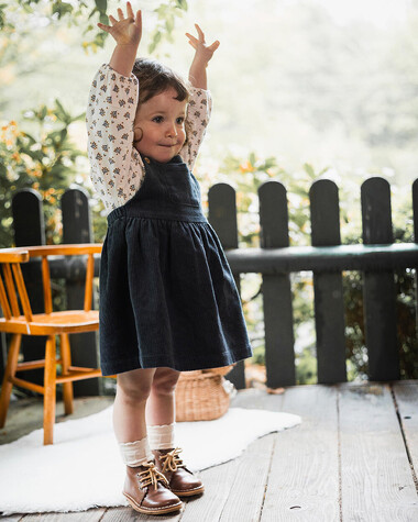 Velvet overall dress Night blue color  Natalys
