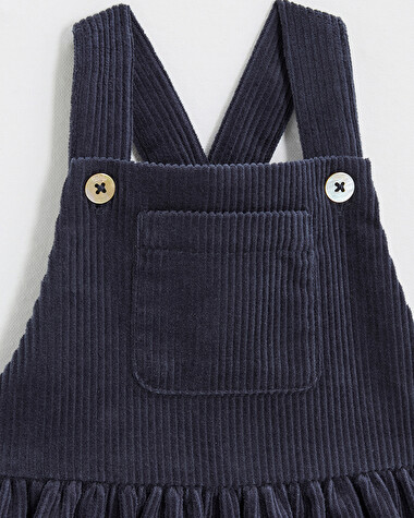 Velvet overall dress Night blue color  Natalys