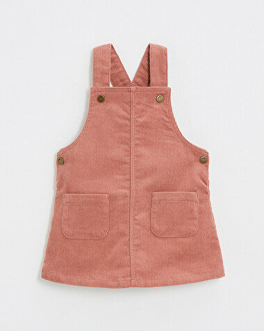 Velvet overall dress Begonia pink colors  Natalys