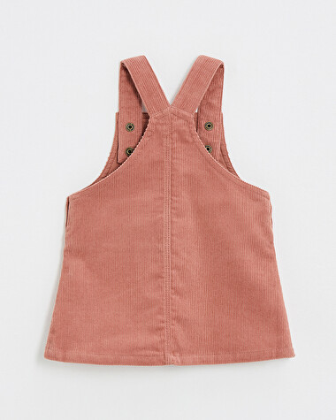 Velvet overall dress Begonia pink colors  Natalys