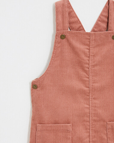 Velvet overall dress Begonia pink colors  Natalys