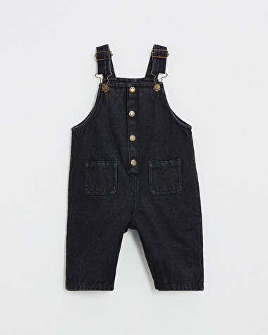 Long denim overalls Charcoal gray color  Natalys