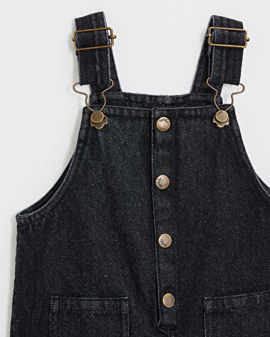Long denim overalls Charcoal gray color  Natalys