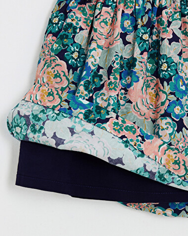 Sleeveless poplin dress Large flower print  Natalys
