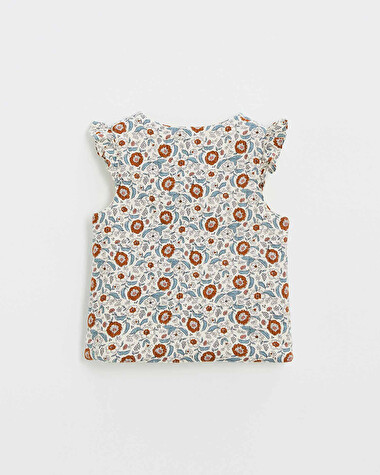 Printed sleeveless vest Folk flower print  Natalys