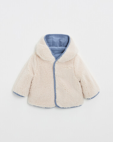 Reversible water-repellent coat Night blue color  Natalys