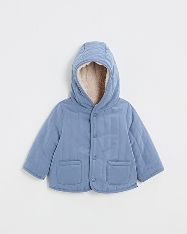 Reversible water-repellent coat Night blue color  Natalys