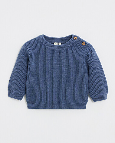 Fancy knit sweater Night blue color  Natalys