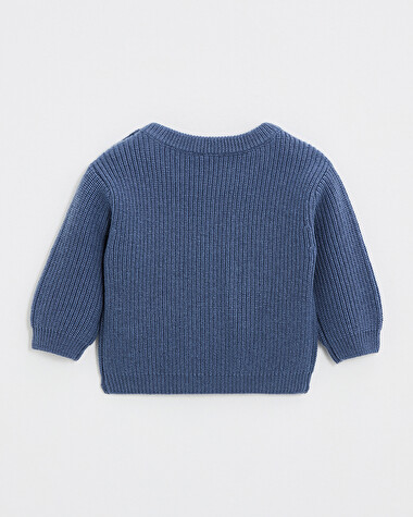 Fancy knit sweater Night blue color  Natalys