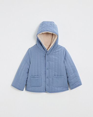 Reversible water-repellent coat Night blue color  Natalys