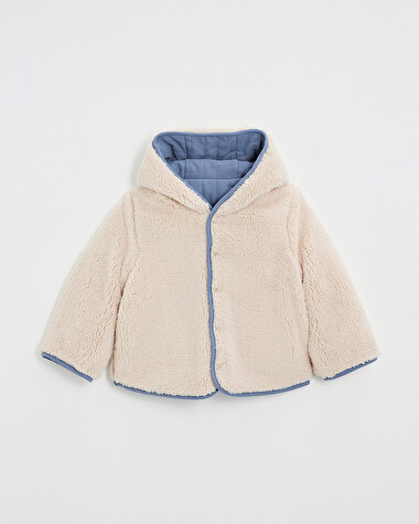 Reversible water-repellent coat Night blue color  Natalys