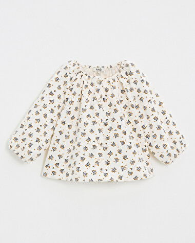 Velvet blouse Gold button print  Natalys