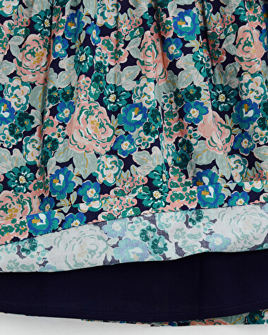 Sleeveless poplin dress Large flower print  Natalys