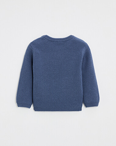 Fancy knit sweater Night blue color  Natalys