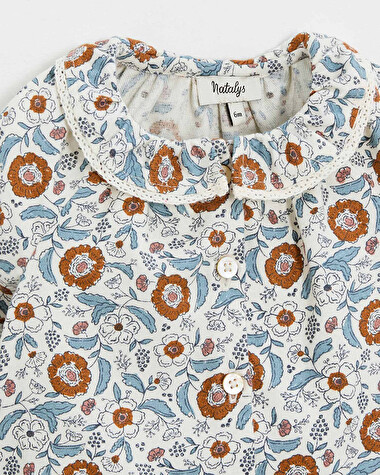 Two-piece printed pajamas Folk flower print  Natalys