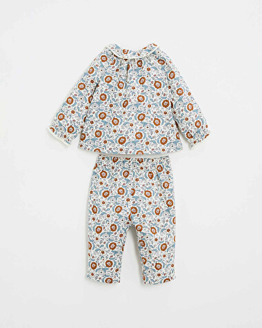 Two-piece printed pajamas Folk flower print  Natalys