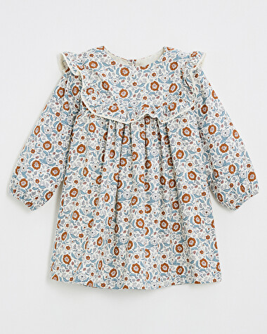 Long sleeve printed dress Folk flower print  Natalys
