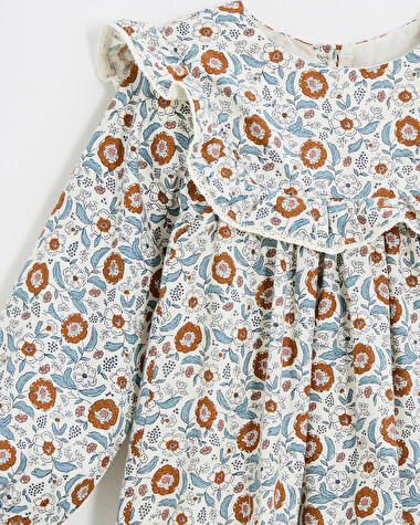 Long sleeve printed dress Folk flower print  Natalys
