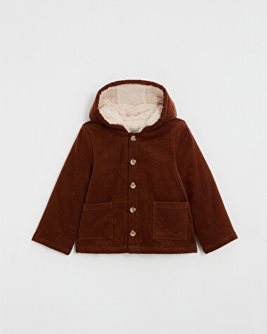 Corduroy coat Brick color  Natalys