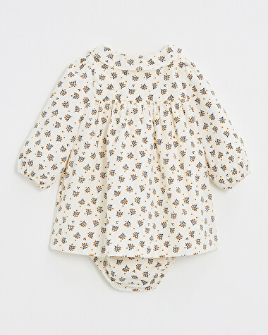 Long sleeve velvet dress Gold button print  Natalys