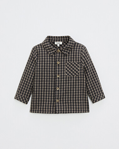 Flannel shirt Heather anthracite gray color  Natalys