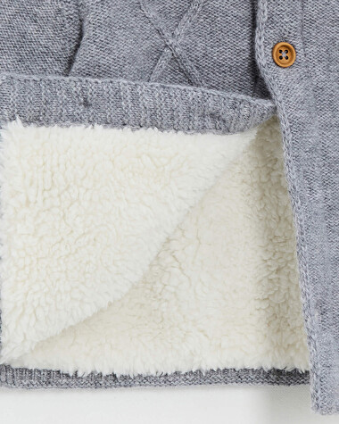 Merino wool hooded jacket Grey color  Natalys