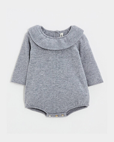 Merino wool romper Grey color  Natalys